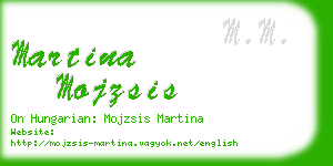 martina mojzsis business card